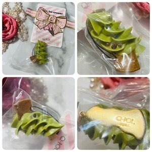 Rare Q-pot. Japan Matcha WHIPPED CREAM Swarovski Crystal Bag / Phonee Charm